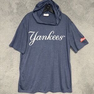 Yankees Shirt Adult XL Blueish Gray Budweiser Short Sleeve Hood SGA 5/26/23 Tee